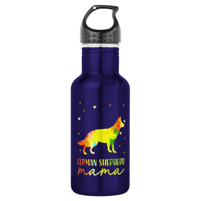 Mum Colourful German Shepherd 532 Ml Water Bottle (Front)