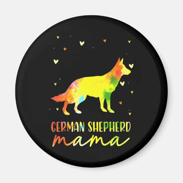 Mum Colourful German Shepherd Magnet (Front)