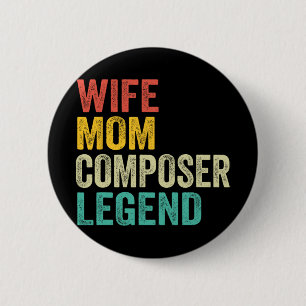 Mum Composer Legend Mother's Day Vintage 6 Cm Round Badge