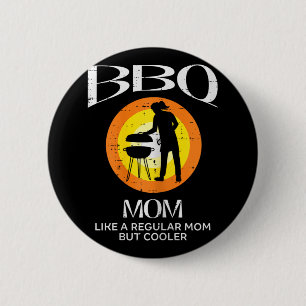 Mum Cooler Barbecue Meat Grilling Mothers Day Momm 6 Cm Round Badge
