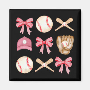 Mum Coquette Mothers Day Women Girls Baseball Mama Magnet