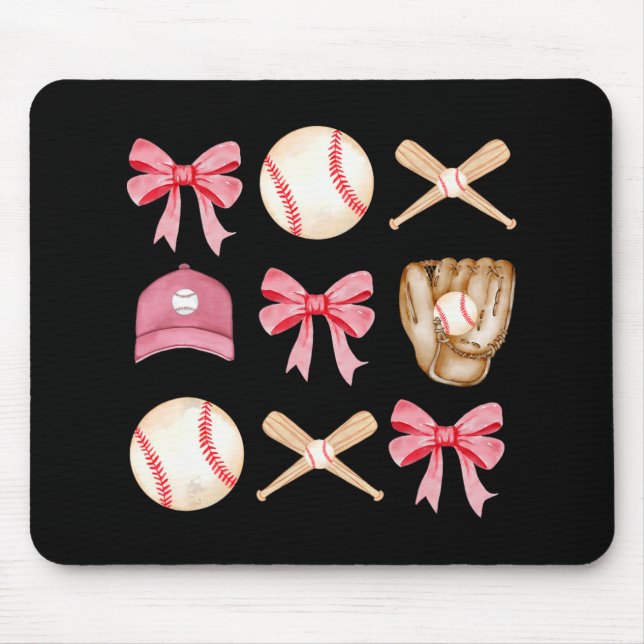 Mum Coquette Mothers Day Women Girls Baseball Mama Mouse Pad (Front)