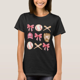 Mum Coquette Mothers Day Women Girls Baseball Mama T-Shirt