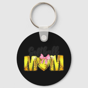 Mum Coquette Mothers Day Women Girls Softball Mama Key Ring