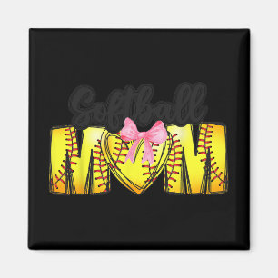 Mum Coquette Mothers Day Women Girls Softball Mama Magnet