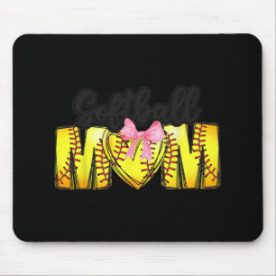 Mum Coquette Mothers Day Women Girls Softball Mama Mouse Pad