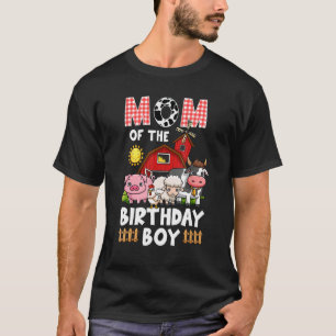 Mum Cow Farming Birthday Boy Barnyard Family Match T-Shirt