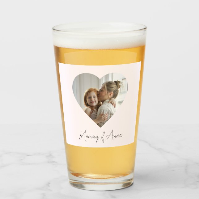 Mum Custom Name & Photo | Personalised Glass Cup (Front Filled)