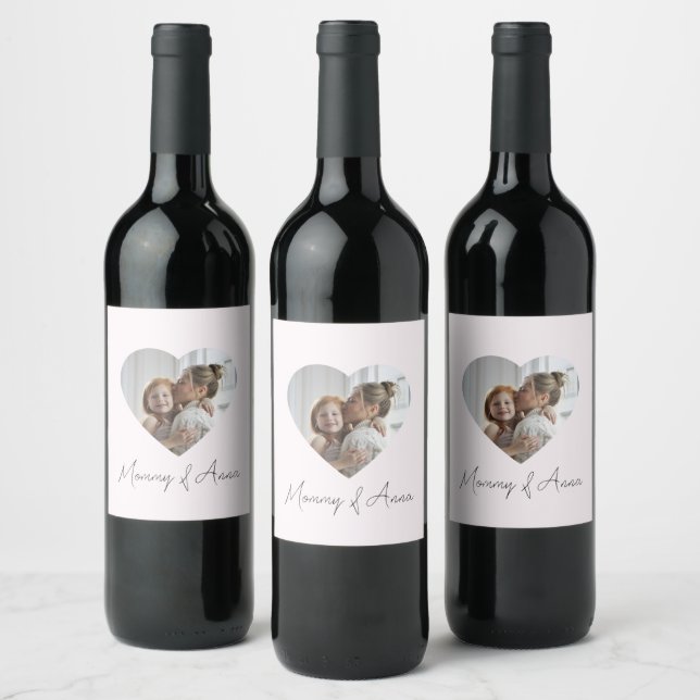 Mum Custom Name & Photo | Personalised Wine Label (Bottles)
