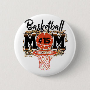Mum Custom Player Number 15 Sport Mum Mothers Day  6 Cm Round Badge