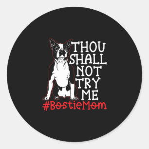Mum Cute Boston Terrier Dog Lover  Classic Round Sticker