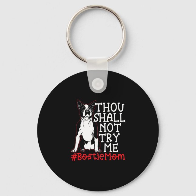 Mum Cute Boston Terrier Dog Lover  Key Ring (Front)