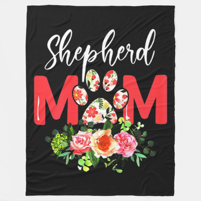 Mum Cute German Shepherd Fleece Blanket (Front)