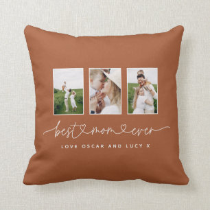 Mum cute modern script multi photo gift cushion