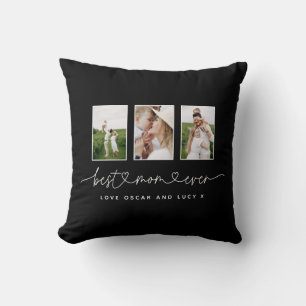 Mum cute modern script multi photo gift cushion