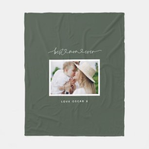 Mum cute modern script photo gift fleece blanket