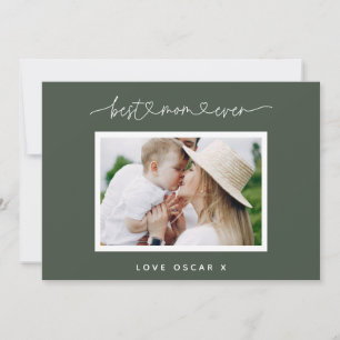 Mum cute modern script photo gift  holiday card
