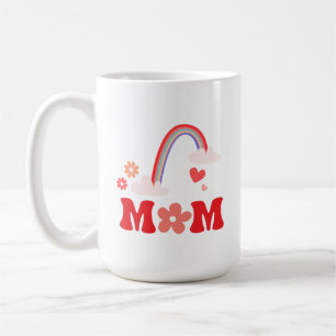 Mum Cute Rainbow And Flowers Coffee Mug