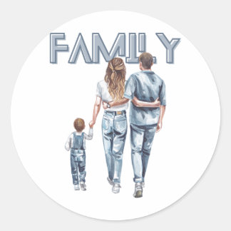 Mum, Dad And Son Sticker