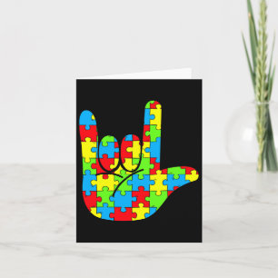Mum Dad Asl Love Sign Language Autism Awareness  Card