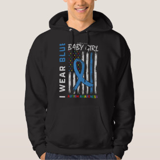 Mum Dad Blue For My Baby Girl Daughter Autism Awar Hoodie