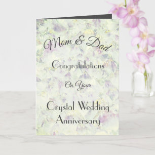 Mum & Dad Crystal Anniversary Greeting Card