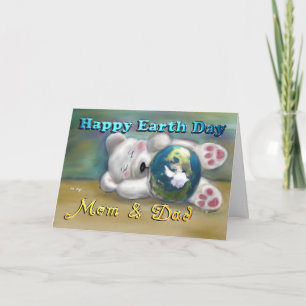 Mum & Dad Earth Day celebration Polar Bear Card