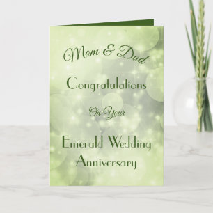 Mum & Dad Emerald Anniversary Greeting Card. Card