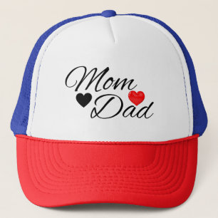 Mum & Dad Hearts - Elegant Typography Family Love Trucker Hat