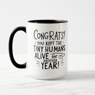 Mum & Dad Humour Gift – Funny “Tiny Humans Alive”  Mug