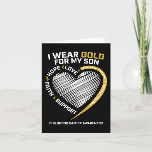 Mum Dad I Wear Gold For My Son Childhood Cancer Aw Card