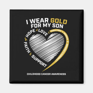 Mum Dad I Wear Gold For My Son Childhood Cancer Aw Magnet