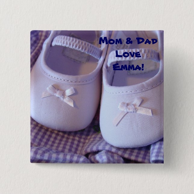 Mum & Dad love Baby Name! buttons Infant Booties (Front)
