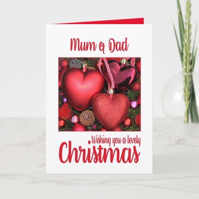 Mum & Dad Lovely Christmas card (Front)