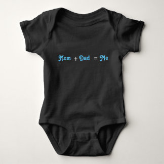Mum + Dad = Me Black Baby Boy Bodysuit