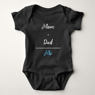 Mum + Dad = Me Black Baby Boy Bodysuit