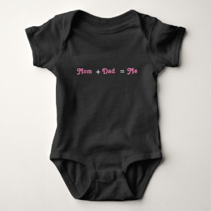 Mum + Dad = Me Black Baby Girl Bodysuit