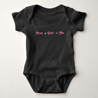 Mum + Dad = Me Black Baby Girl Bodysuit