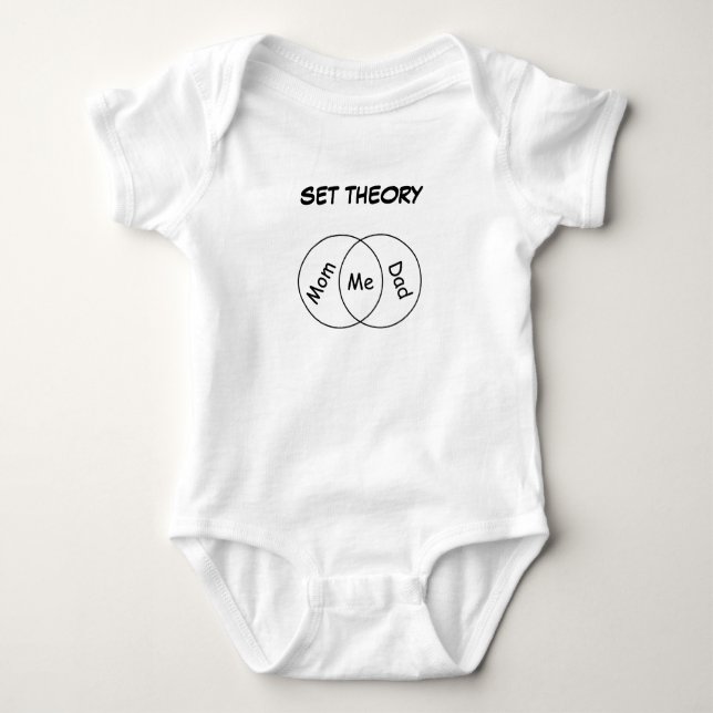 Mum Dad Me Set Theory Baby Bodysuit black letters (Front)