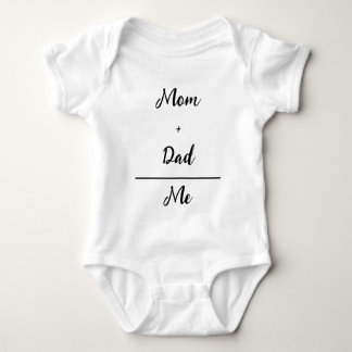Mum + Dad = Me White Baby Bodysuit
