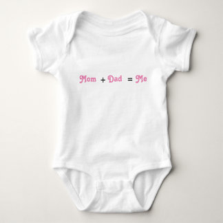 Mum + Dad = Me White Baby Girl Bodysuit