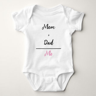 Mum + Dad = Me White Baby Girl Bodysuit