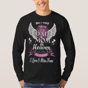 Mum Dad My Angels In Memory Of Parents In Heaven T-Shirt