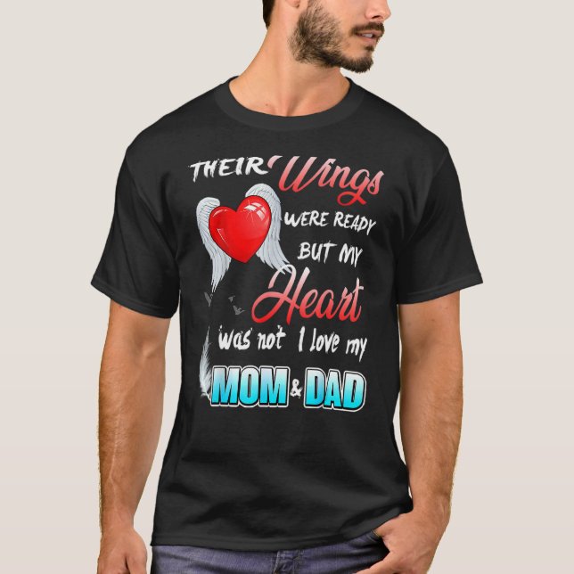 Mum & Dad My Angels  Memorial Of Parents In Heaven T-Shirt (Front)