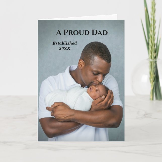 Mum Dad New Baby Photo Birth Personalise Card (Front)