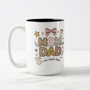 Mum Dad New Chapter Begins Cute Baby Design Two-Tone Coffee Mug