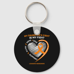 Mum Dad Orange My Daughters Fight Leukaemia Cancer Key Ring