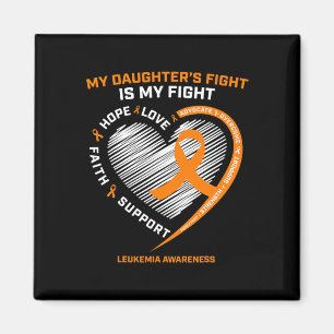 Mum Dad Orange My Daughters Fight Leukaemia Cancer Magnet