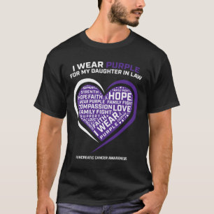 Mum Dad Purple Daughter In Law Pancreatic Cancer A T-Shirt