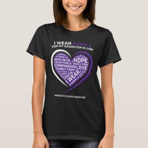 Mum Dad Purple Daughter In Law Pancreatic Cancer A T-Shirt